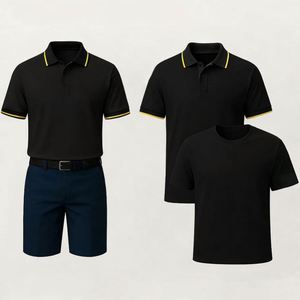 Ensemble polo pour homme avec logo personnalisé, t-shirt et short bermuda tendance, vêtements de travail pour le golf, promotion, ensemble polo pour homme - Product Image 4