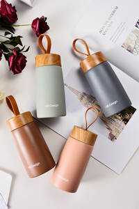 Custom Logo Outdoor Sport Portable String Wood Lid Stainless Steel Metal Vacuum <strong>Flasks</strong> Water Bottle Thermos <strong>Flasks</strong> Cup - Product Image 3