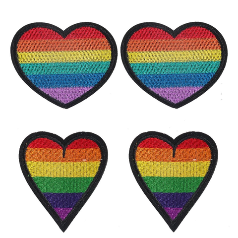Versatile Embroidered Iron Patches Cartoon Fashion Applique for Clothes Pants Decorative Rainbow Patch for Hat Garments for