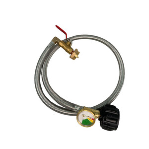 Tuyau d'air en acier inoxydable avec manomètre et valve pour la plongée sous-marine, utilisation d'air comprimé haute pression - Product Image 5