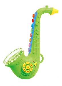 Trompette, clarinette, saxophone, instruments pour enfants avec lumière et musique, jouet d'éducation précoce, saxophone vert - Product Image 2