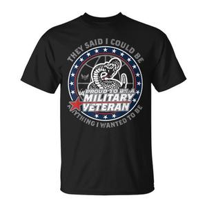 T-shirt « Fier d'être un ancien militaire » avec sceau patriotique - Product Image 1
