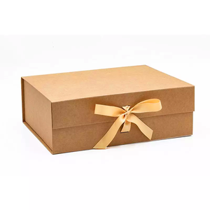 Boîte d'emballage cadeau pliable haut de gamme avec logo personnalisé papier kraft en carton rigide fermeture magnétique paillettes photo bronzée réutilisable - Product Image 1