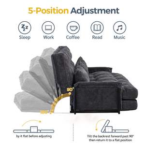 Puffy Comfy Small Convertible Sleeper Futon Causeuse <span class=keywords><strong>en</strong></span> mousse souple Canapé <span class=keywords><strong>double</strong></span> Canapé-<span class=keywords><strong>lit</strong></span> <span class=keywords><strong>2</strong></span> places <span class=keywords><strong>Lit</strong></span> de jour pliant avec fonction <span class=keywords><strong>lit</strong></span> - Product Image 6