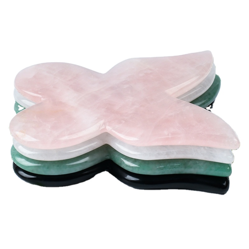 Инструмент Для Массажа Гуаша из натурального прозрачного кристалла в форме бабочки