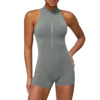 Combinaison de Sport Ajustée à Fermeture Éclair Personnalisée Haute Qualité, Combinaison de Yoga Effet Push-Up Pêche Haute Qualité, Combinaison Femme