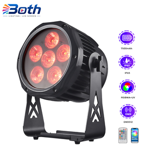 Rechargeable 6in1 RGBWA UV LED Par Light 7500mAh Battery Wireless DMX for Stage Event - Product Image 1