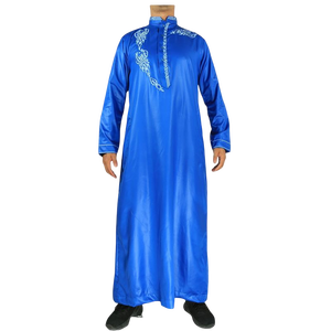 Túnica Masculina de Manga Larga con Bordado Africano Musulmán en Colores Brillantes Estilo Qatar - Product Image 1