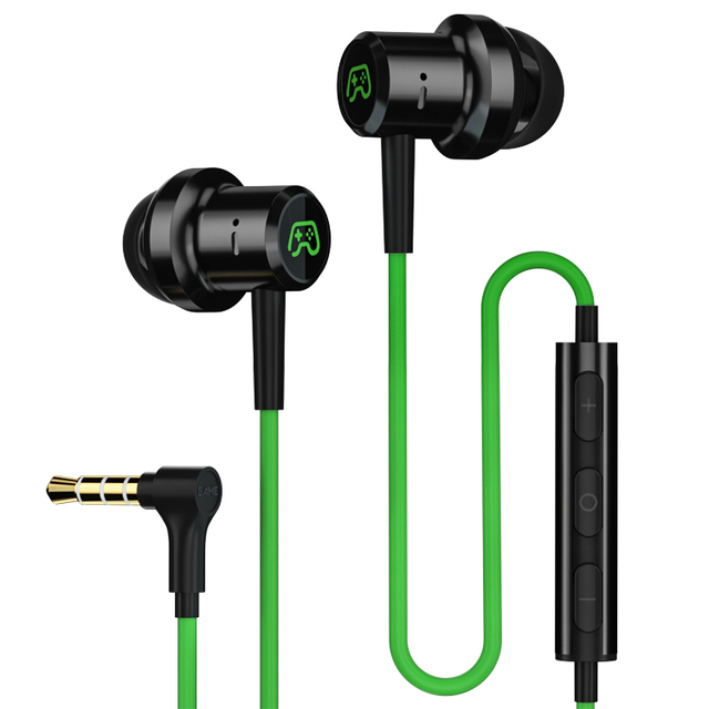 High Quality In-Ear Gaming Earphones 3.5mm L Shape Wired Gaming Headphones Earbuds with Mic and Volume Controls for Mobile Phone
