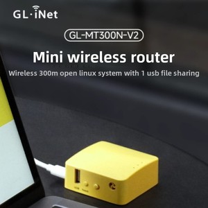 Routeur <span class=keywords><strong>Glinet</strong></span> mt300n-v2mini - Adaptateur wifi portable vers ethernet filaire pour dortoirs, hôtels et petites maisons - Ports ethernet doubles 100 Mbps - Product Image 1