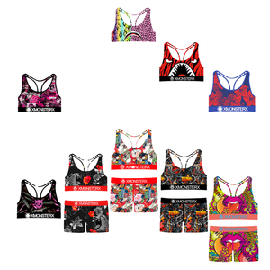 Ensemble de sous-vêtements sportifs pour femmes grandes tailles, boxers imprimés et soutien-gorge de sport, <span class=keywords><strong>culotte</strong></span> à porter pour la course à pied avec logo sur la taille - Product Image 4