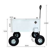 Chariot isotherme vintage en métal pour boissons, seau à glace double couche, chariot à bière en plastique
