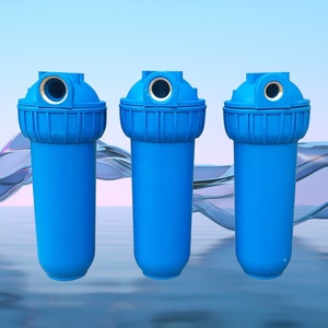 Tre pezzi Pre-trattamento filtro contenitore per uso domestico di depurazione dell'<span class=keywords><strong>acqua</strong></span> filtro 10 pollici blu bottiglia di trattamento dell'<span class=keywords><strong>acqua</strong></span> - Product Image 1