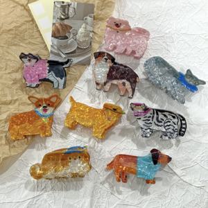Nuevo Clip de Pelo con Diseño de Gato y Perro, Novedad 2025, Lindo Clip de Tiburón con Diseño de Perro Salchicha y Border <span class=keywords><strong>Collie</strong></span> de Dibujos Animados para la Parte Trasera de la Cabeza - Product Image 1