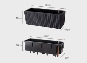 Bandes murales en rotin de style simple pour l'extérieur, disponibles en plusieurs couleurs, en plastique, idéales pour les pots de fleurs des personnes paresseuses - Product Image 2