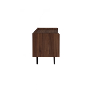 Industrial Metal Frame DENVER 1.8M <b>TV</b> Cabinet <b>Walnut</b> Top Media Console for Urban Apartment and Modern Office Lounge Area - Product Image 5