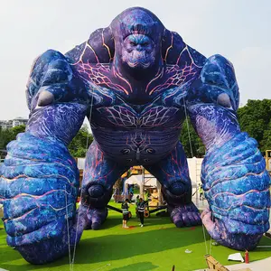Gorila inflable para publicidad gigante personalizada de 12m de altura con soplador de aire/inflable gigante Kingkong gorila mascota