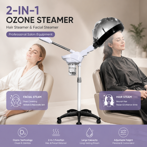 Appareil professionnel 2-en-1 pour salon de coiffure et spa : Vapeur d'ozone pour le visage et les cheveux, machine à vapeur pour soins capillaires et pulvérisation d'huile - Product Image 1