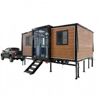 Mini-maison portable sur roues, maisons préfabriquées modernes, conteneur de voyage sur roues, maison intégrée sur remorque pour le camping ou le motel
