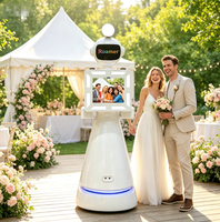 Borne photo robotisée mobile pour événements de mariage et de fête, avec édition automatique à distance et impression intégrée, pour les fournisseurs de services de location d'événements