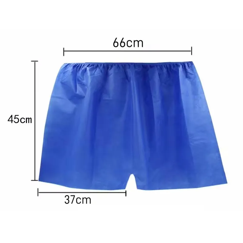 Pantaloni Boxer monouso per la casa Pantaloni da bagno hotel biancheria intima da uomo pantaloni per la sauna in tessuto non tessuto pantaloncini blu