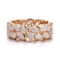 Bague en diamant de laboratoire de taille de poire de luxe 18K or jaune massif bagues de bijoux fins Design Original haute joaillerie dames pour la fête