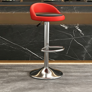 Tabouret de bar moderne en cuir PU rotatif à 360° avec dossier, hauteur réglable, idéal pour cliniques de tatouage et salles à manger - Product Image 4