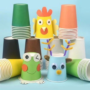 Vasos de Papel Desechables de Colores para Manualidades, Educación Temprana, Niños, Vasos de Color Puro al por Mayor - Product Image 2