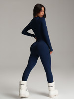 Combinaison de yoga sans couture à manches longues pour femme, ensemble de vêtements de sport pour la salle de sport