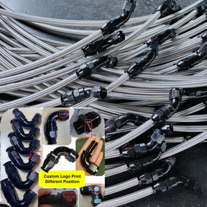 사용자 정의 모든 길이 an4 an6 an8 스테인레스 스틸 고무 꼰 유연한 금속 호스 여성 회전 압착 호스 끝 - Product Image 5