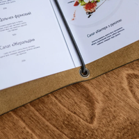 Couverture de menu en cuir PU personnalisée Cafe Bar Restaurant Menu Holder Personnalisation du logo personnalisé