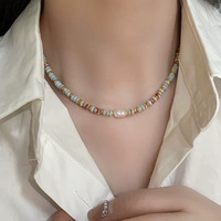 Collier Fengzhi plaqué or 14 carats avec perles en pierre de Shoushan, chaîne tendance, bijou cadeau pour femme, anniversaire