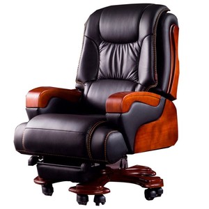 Hochwertige Büromöbel Leder-Drehstuhl mit Liegefunktion Chefsessel <span class=keywords><strong>Massage</strong></span>-Bürostuhl mit Fußstütze - Product Image 3