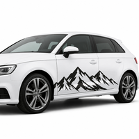Autocollant de voiture personnalisé en vinyle noir mat, résistant aux intempéries, avec silhouette de montagne holographique, pour l'aventure sur route et les camions