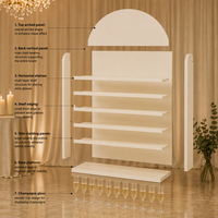Support mural en acrylique blanc pour champagne, support en PVC arqué pour verres, toile de fond pour réception de mariage, fête, décoration d'événements