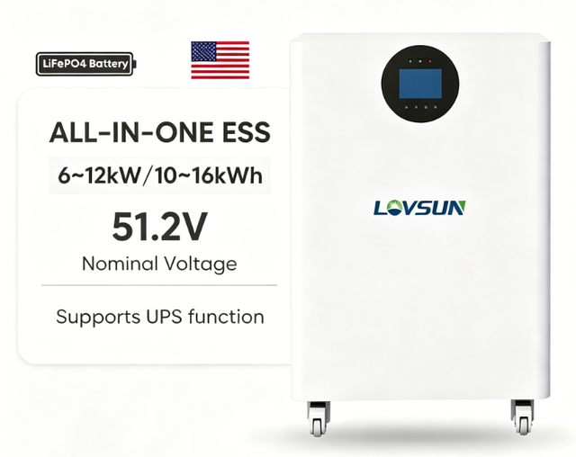 US Standard 51.2V 200Ah All-In-One LiFePO4 Battery UPS Energy Storage 16KWh 314Ah Solar Hybrid Grid 10kW Inverter Stackable