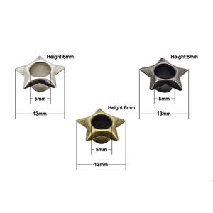 Colore personalizzato appendere il sacchetto di carta del cappello di pelle della scarpa bandiera decorativa di forma rotonda in metallo ottone ferro occhiello a forma di stella - Product Image 3