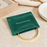 Pochette à bijoux pliable en velours de luxe pour bracelets et accessoires, avec logo personnalisé, emballage cadeau, vente en gros d'usine