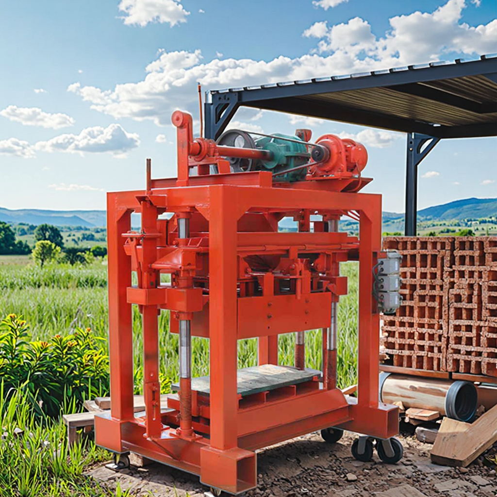 Small Manual Concrete Cement Hollow Brick Making Machine Low Power Consumption Diesel Generator Home Use Gearbox for Basic Use