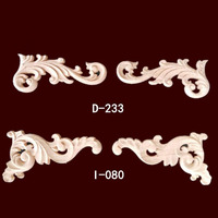 Décorations en bois sculptées sur mesure, pièces de meubles non peintes, décorations en bois à motif de rose