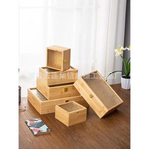 กล่องเก็บของไม้ไผ่ 45 ลิตร ฝาใส สำหรับจัดระเบียบเครื่องประดับบนโต๊ะ - Product Image 4