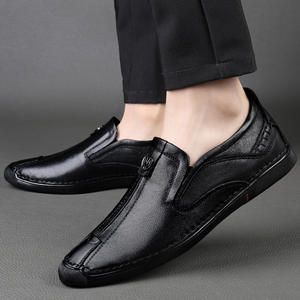 Nouvelles chaussures décontractées d'été pour hommes en cuir de vachette monocouche, style coréen, à lacets, bout rond, pour le quotidien et le travail - Product Image 4