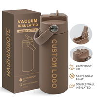 Bouteilles de sport isothermes 14 oz avec logo personnalisé, gourdes à double paroi, tasses à boire pour enfants, bouteilles d'eau en acier inoxydable pour enfants avec paille