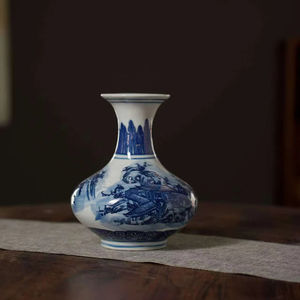 नीले और सफेद मिट्टी के बरतन घर के सजावट के लिए सुंदर लंबी बोतलें, पारंपरिक डिजाइन - Product Image 4