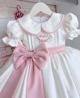 Robe de Soirée Formelle Fille Jiefute en Gros, Motif Floral d'Été, Velours Rouge Ivoire, Nœud en Satin, Broderie Personnalisable, Robe de Fête pour Enfants