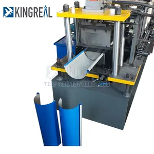 2024 KINGREAL Gutter Downspout Roll Forming Machine Down Pipe Steel Machine Half Round Gutter Making Machine