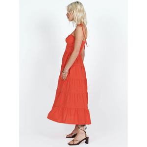 Vestido Maxi Casual de Verano para Mujer, con Tirantes Cruzados en la Espalda y Lazo, Estilo Holgado, Ideal para la Playa, Superventas - Product Image 3