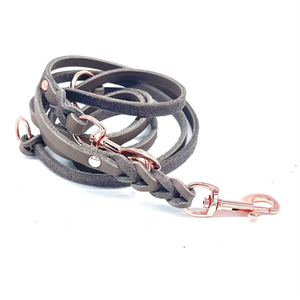 Correa de cuero de perro de cadena trenzada de cuero auténtico resistente personalizada para entrenamiento de perros grandes y medianos - Product Image 5