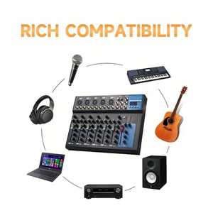 Mezclador Profesional de 7 Canales con Interfaz de Audio Bluetooth y USB para Grabación en Estudio y Presentaciones en Vivo - Product Image 5