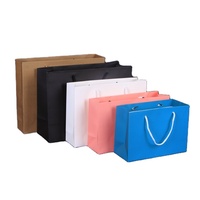 Sac de shopping de luxe blanc en papier recyclé avec poignée Flexiloop pour bijoux, vêtements, chaussures et fourrures